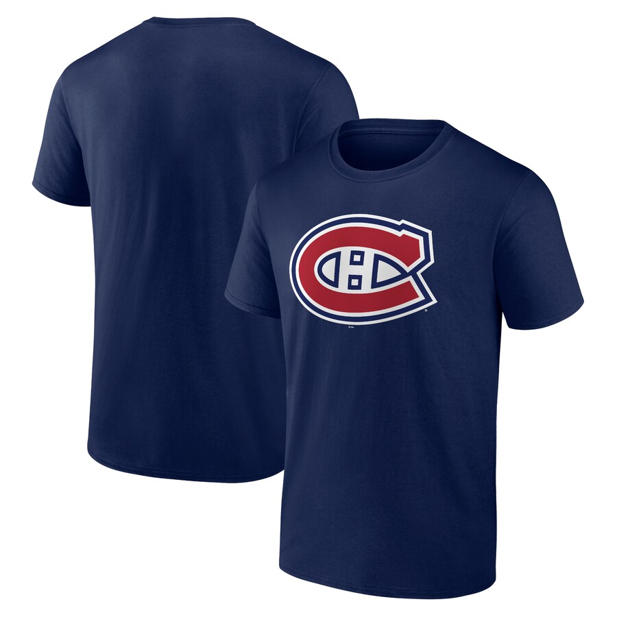 Men's Montreal Canadiens Navy Logo T-Shirt - Puhuasuan