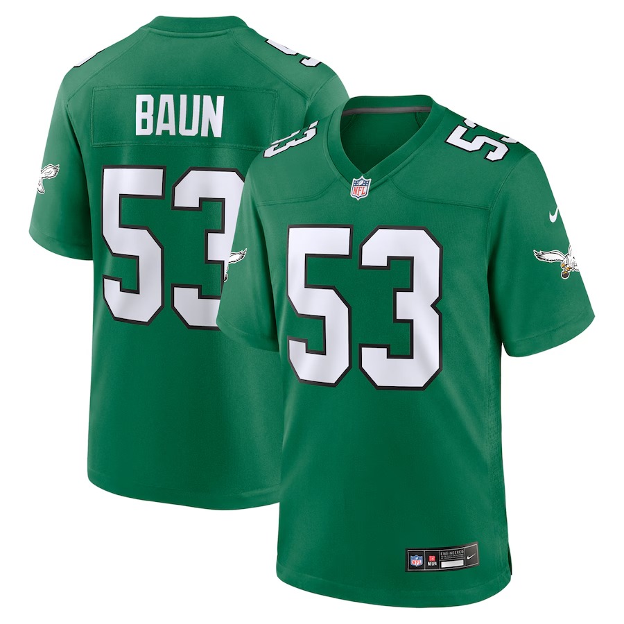 Men's Philadelphia Eagles Zack Baun Nike Kelly Green Alternate Game Jersey - Puhuasuan