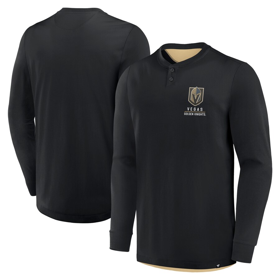 Men's Vegas Golden Knights Fanatics Black Adrenaline Push Long Sleeve T-Shirt - Puhuasuan