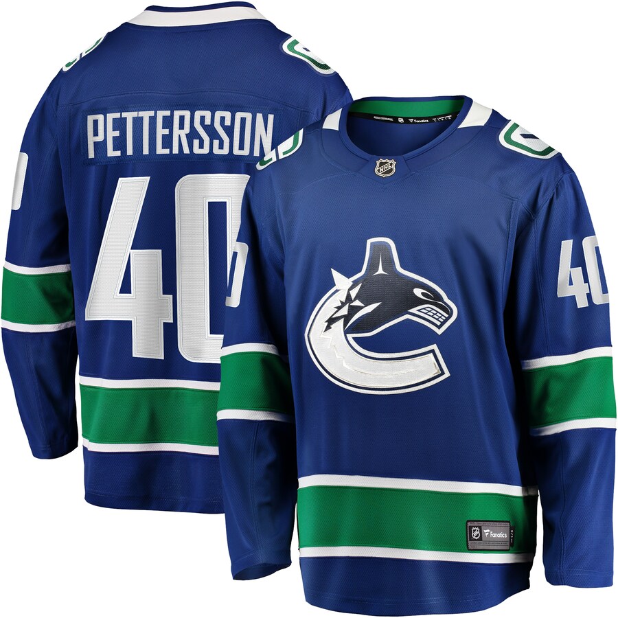 Men's Vancouver Canucks Elias Pettersson Fanatics Branded Blue 2019/20 Home Premier Breakaway Player Jersey - Puhuasuan