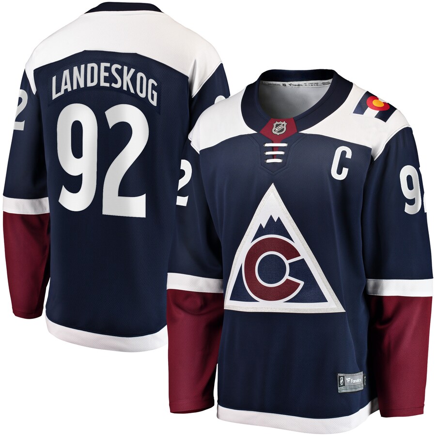Men's Colorado Avalanche Gabriel Landeskog Fanatics Branded Navy Premier Breakaway Player Jersey - Puhuasuan