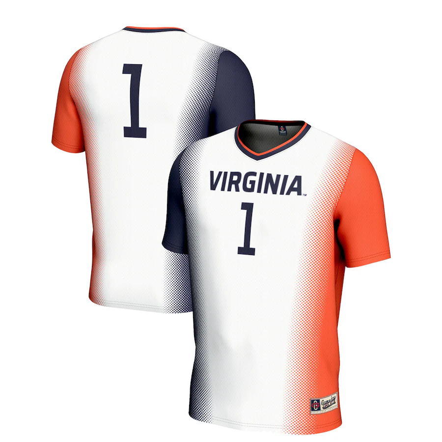 Youth GameDay Greats White #1 Virginia Cavaliers  Lightweight Women's Soccer Jersey - Puhuasuan