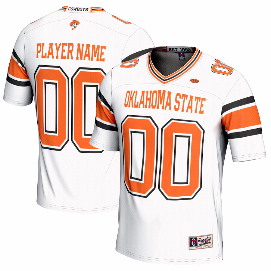 Oklahoma State Cowboys GameDay Greats NIL Pick-A-Player Football Jersey - White - Puhuasuan