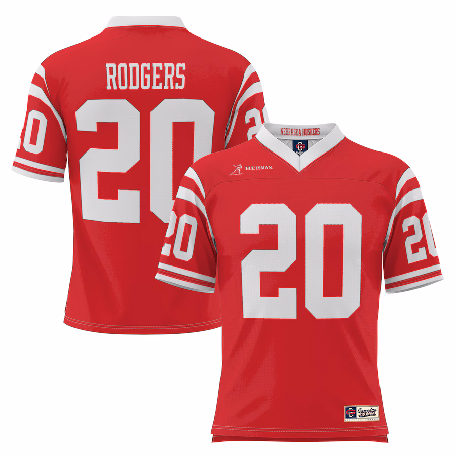 Youth GameDay Greats Johnny Rodgers Scarlet Nebraska Huskers Lightweight Fashion Heisman Jersey - Puhuasuan