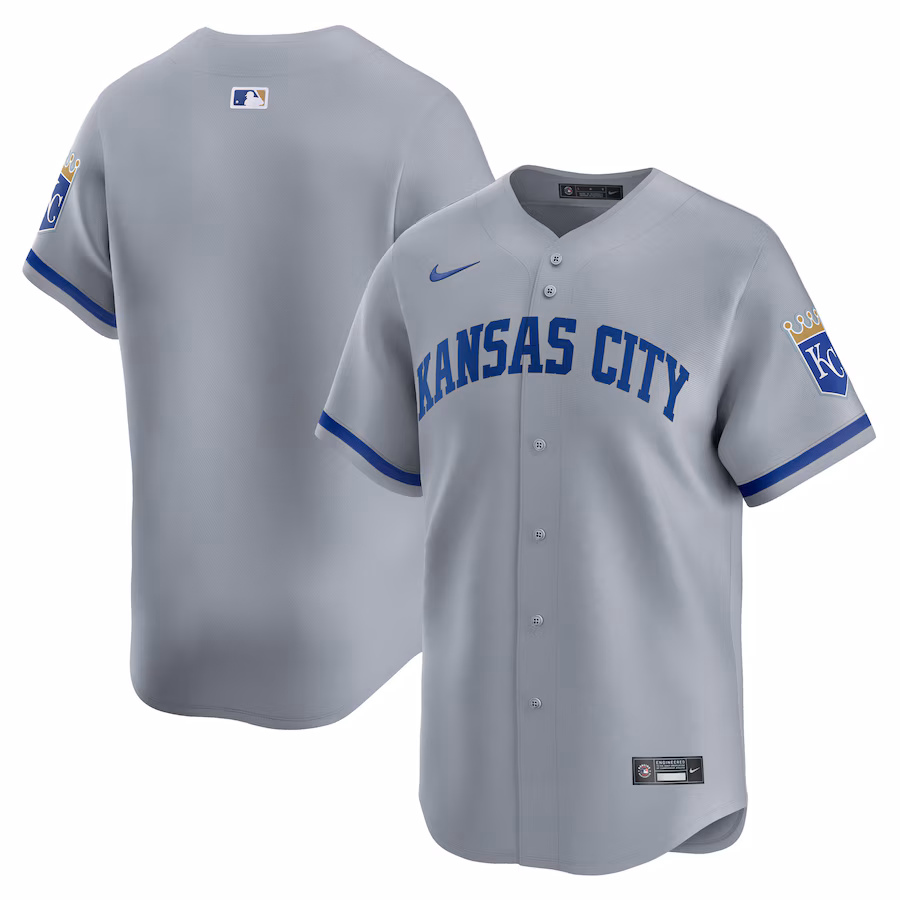 Men's Kansas City Royals  Nike Gray Away Limited Jersey - Puhuasuan