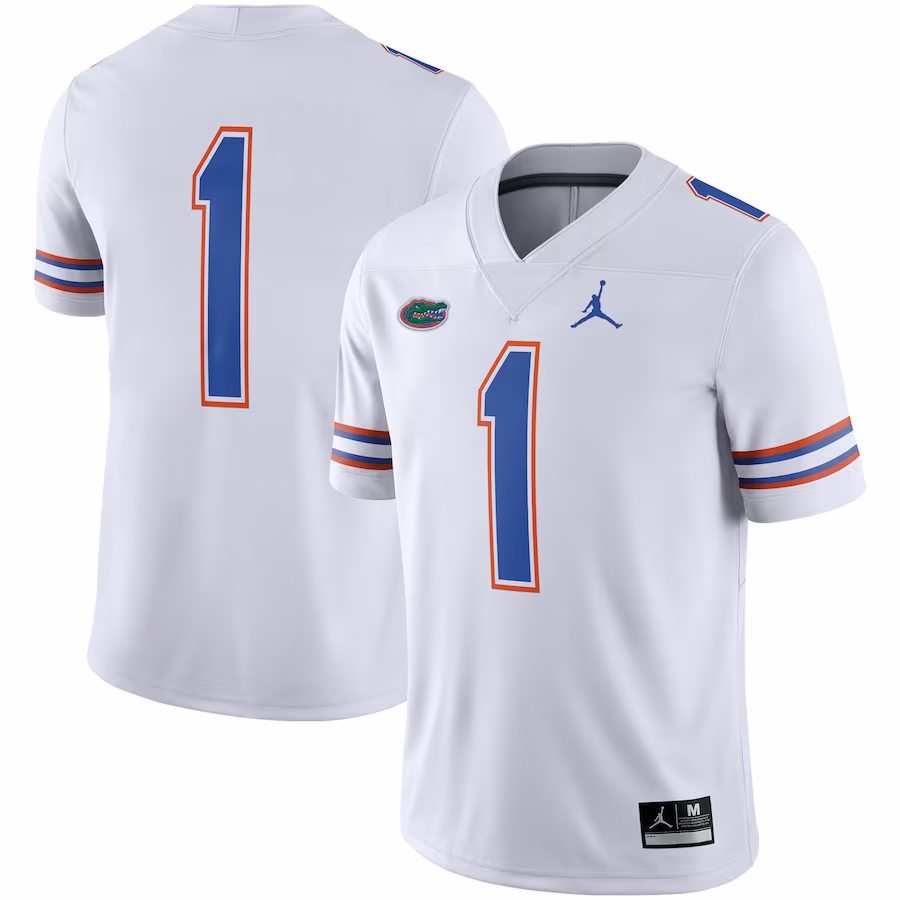 #1 Florida Gators Jordan Brand Game Jersey - White - Puhuasuan