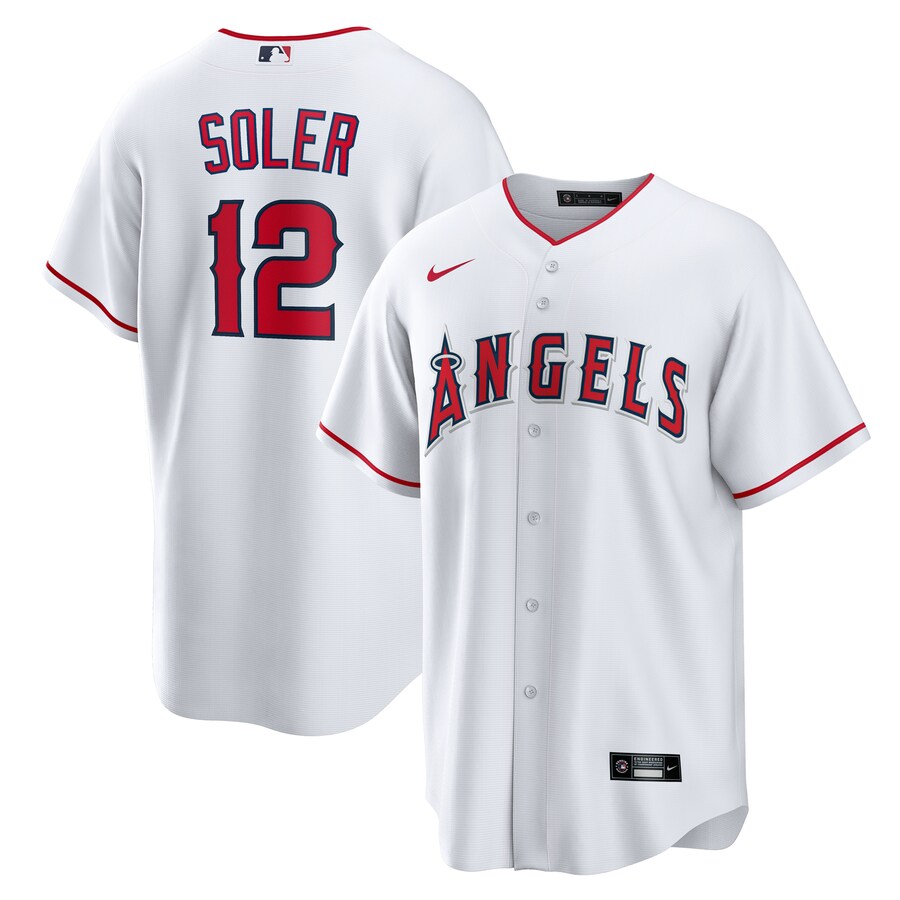 Men's Los Angeles Angels Jorge Soler Nike White Home Replica Jersey - Puhuasuan
