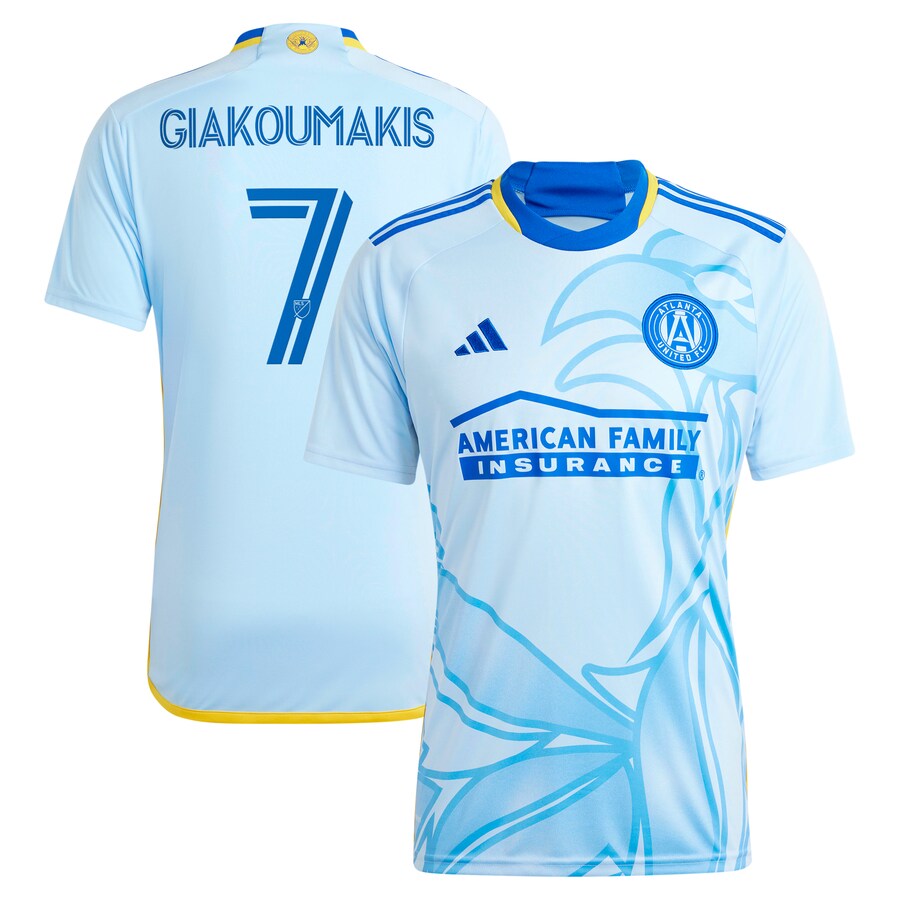 Men's Atlanta United FC Giorgos Giakoumakis adidas Light Blue 2024 The Resurgens Kit Replica Player Jersey - Puhuasuan