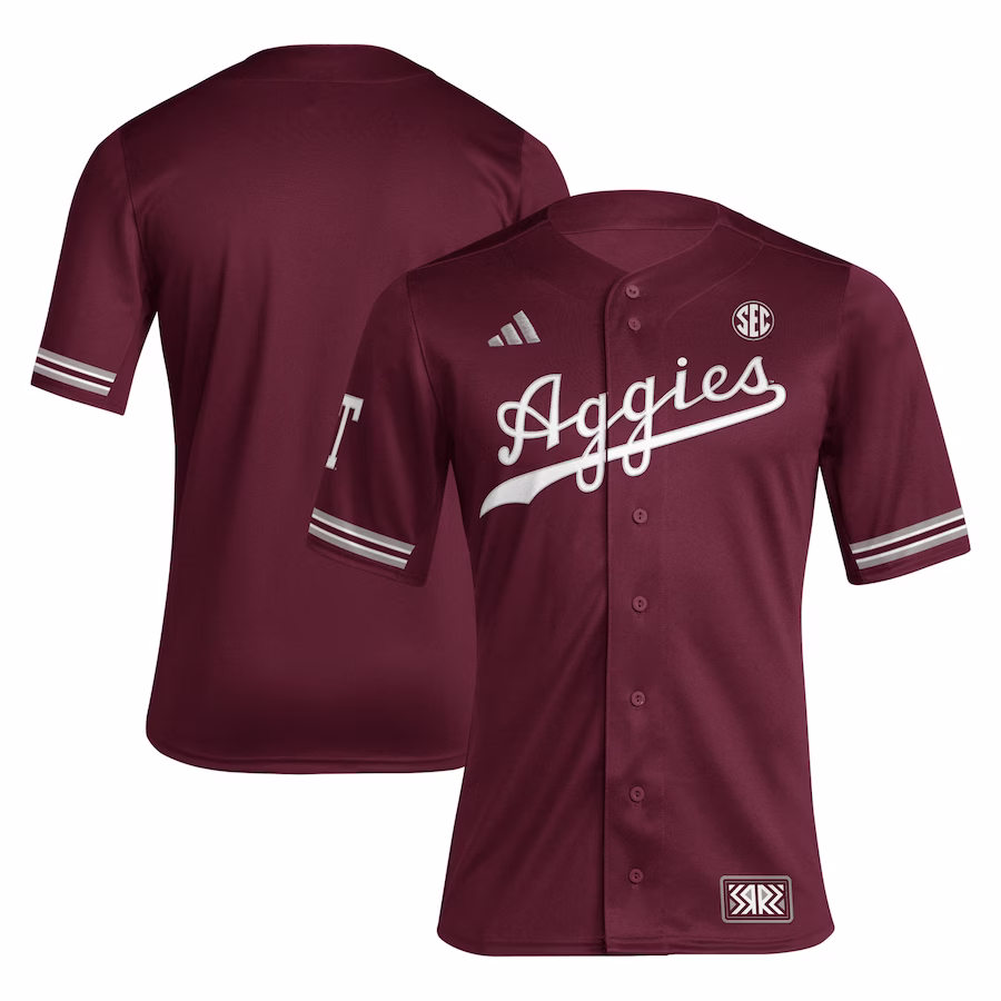 Texas A&M Aggies adidas Reverse Retro Replica Baseball Jersey - Maroon - Puhuasuan