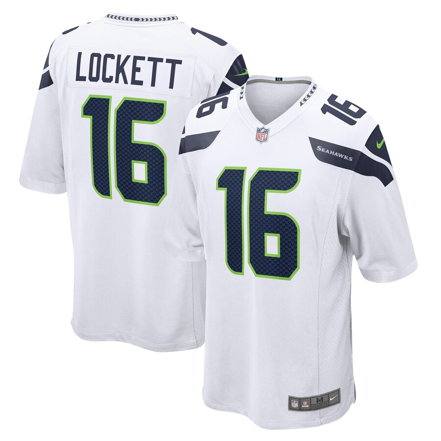 Men's Seattle Seahawks Tyler Lockett Nike White Game Jersey - Puhuasuan