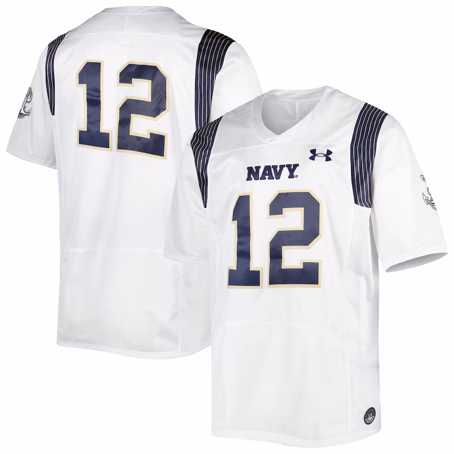 #12 Navy Midshipmen Under Armour Premier Limited Jersey - White - Puhuasuan