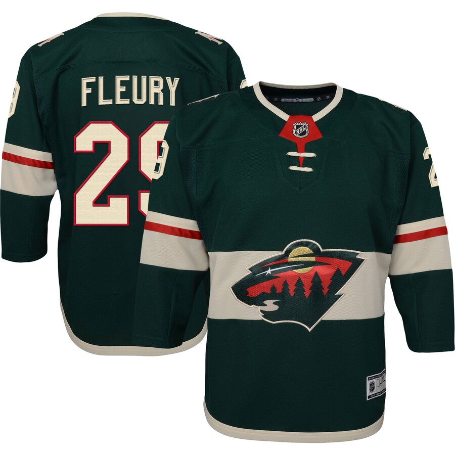 Youth Minnesota Wild Marc-Andre Fleury Green Home Premier Player Jersey - Puhuasuan