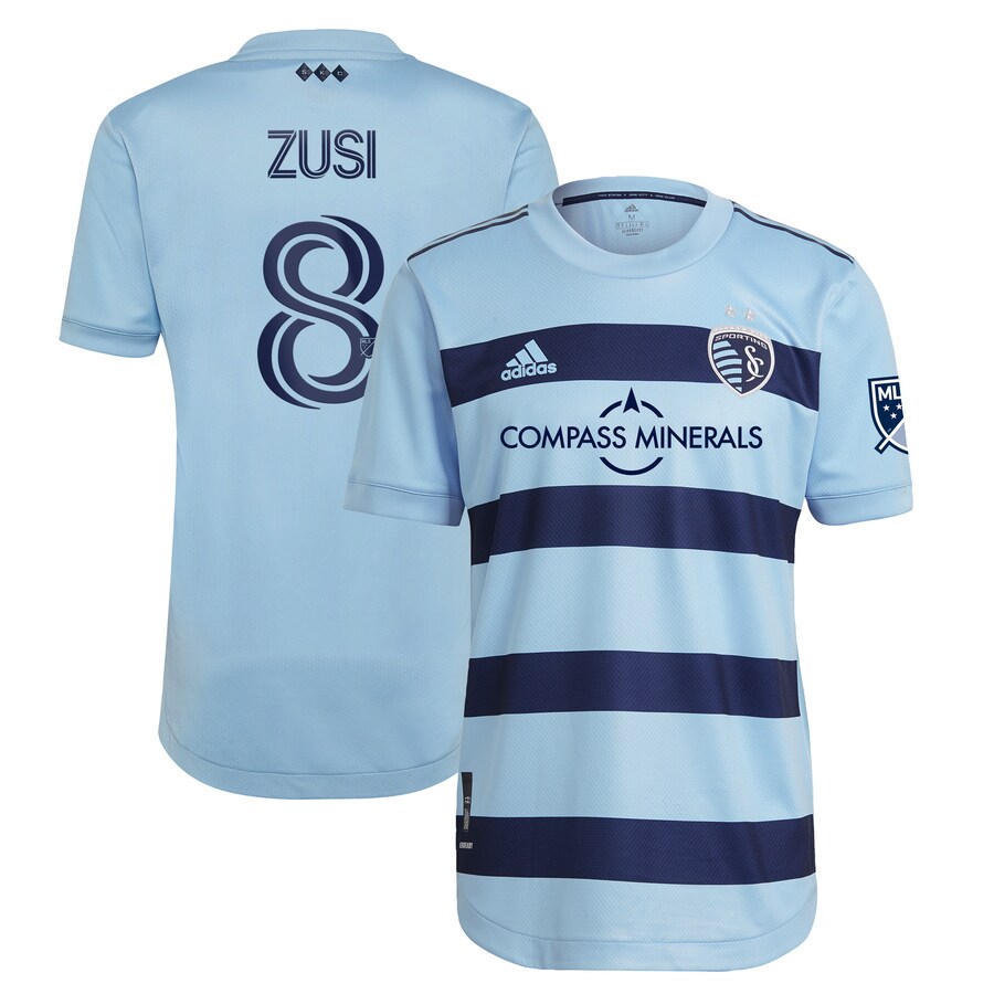 Men's Sporting Kansas City Graham Zusi adidas Light Blue 2021 Primary Team Authentic Player Jersey - Puhuasuan