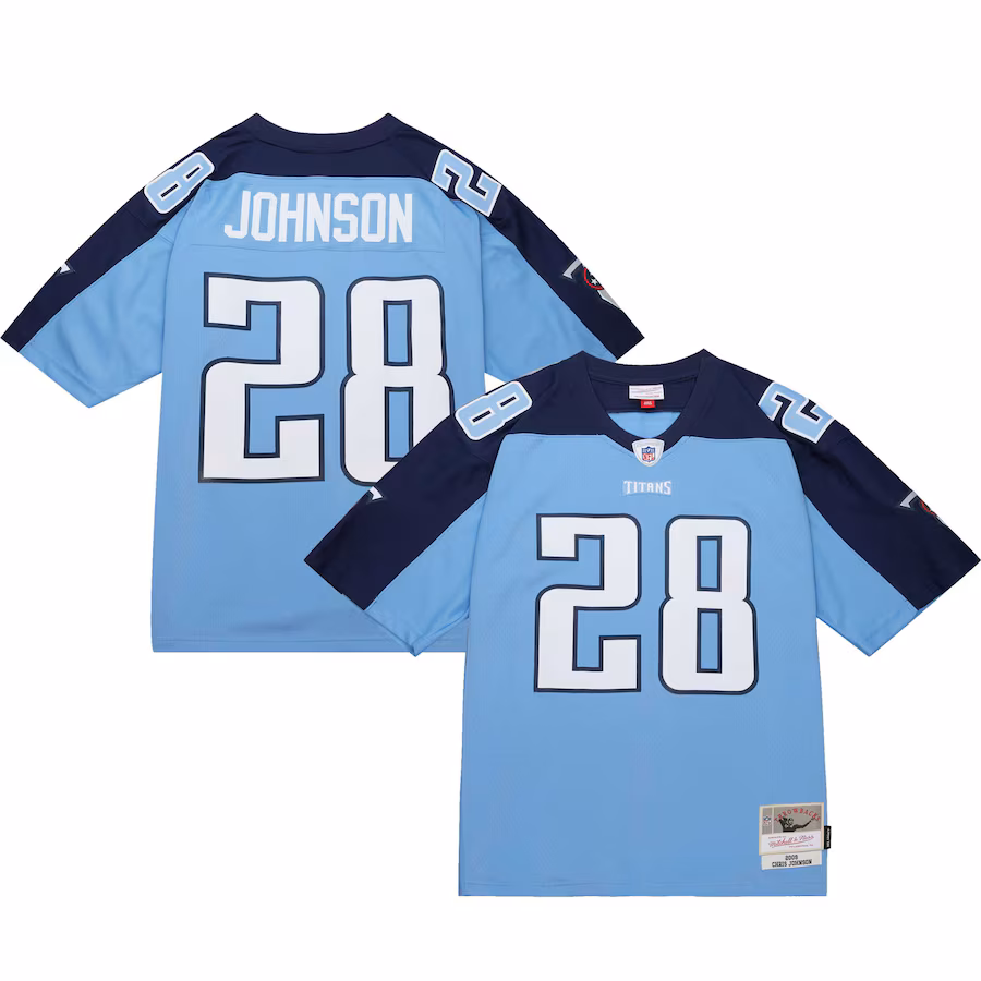 Men's Tennessee Titans Chris Johnson Mitchell & Ness Light Blue Legacy Replica Jersey - Puhuasuan