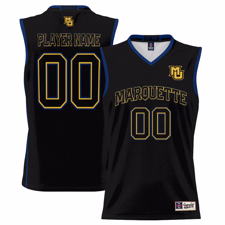 Marquette Golden Eagles GameDay Greats Men's NIL Pick-A-Player Lightweight Basketball Jersey - Black - Puhuasuan