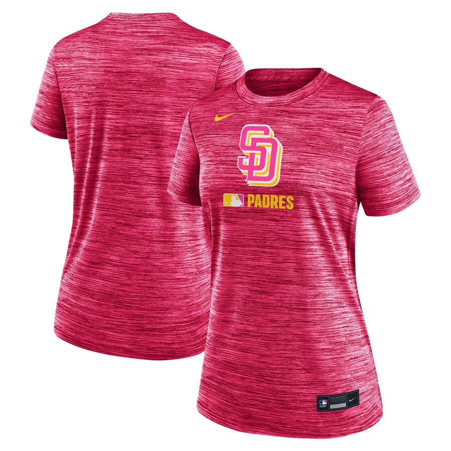 Women's San Diego Padres Nike Pink Authentic Collection City Connect Velocity Performance T-Shirt - Puhuasuan