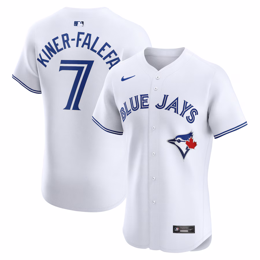 Men's Toronto Blue Jays Isiah Kiner-Falefa Nike White Home Elite Player Jersey - Puhuasuan