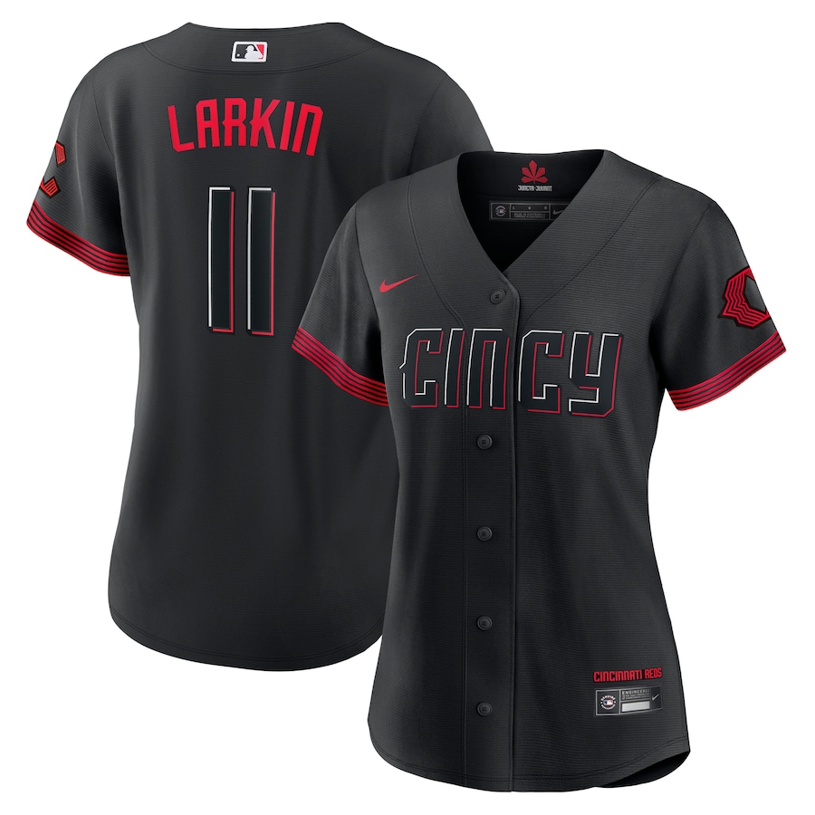 Women's Cincinnati Reds Barry Larkin Nike Black City Connect Replica Player Jersey - Puhuasuan