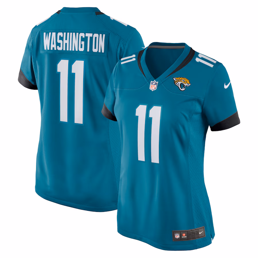Women's Jacksonville Jaguars Parker Washington Nike  Teal Team Game Jersey - Puhuasuan