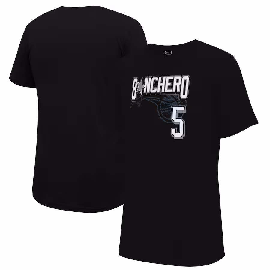 Unisex Orlando Magic Paolo Banchero Stadium Essentials Black 2023/24 City Edition Player Graphic T-Shirt - Puhuasuan