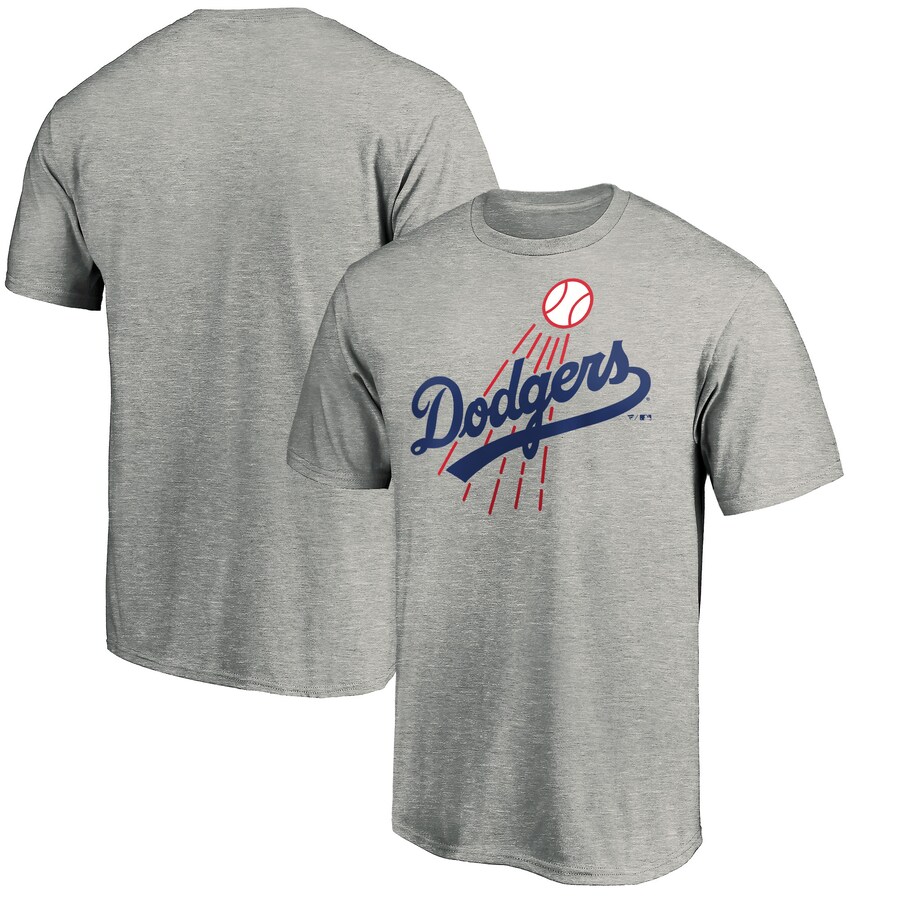 Men's Los Angeles Dodgers Heather Gray Cooperstown Collection Huntington T-Shirt - Puhuasuan