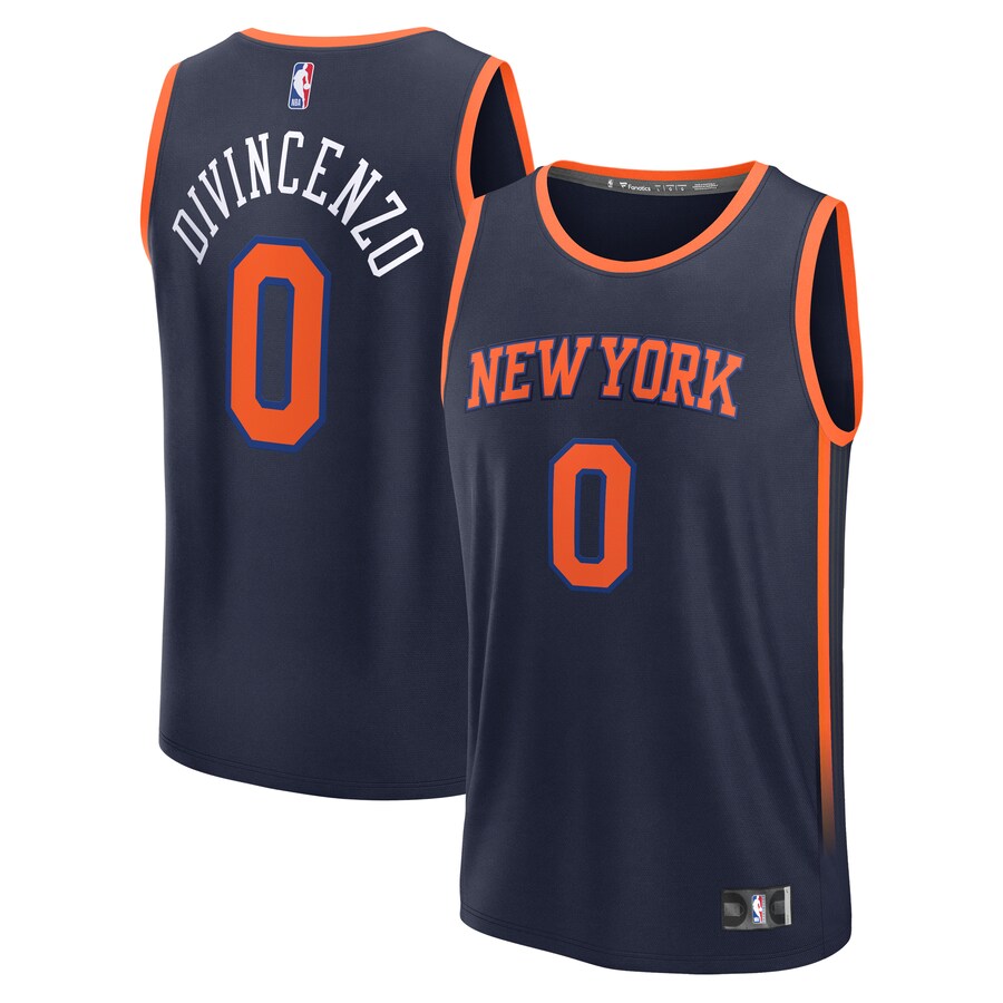 Men's New York Knicks Donte DiVincenzo Fanatics Navy Fast Break Replica Player Jersey - Statement Edition - Puhuasuan