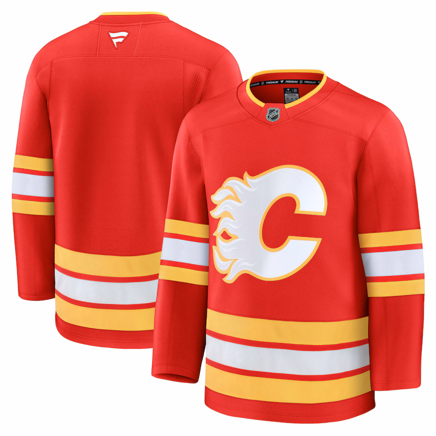 Men's Calgary Flames Fanatics Red Home Premium Jersey - Puhuasuan