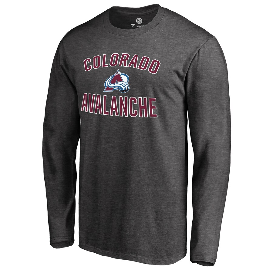 Men's Colorado Avalanche Heathered Gray Victory Arch Long Sleeve T-Shirt - Puhuasuan