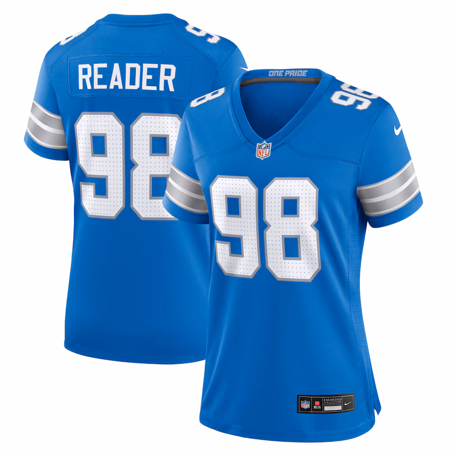 Women's Detroit Lions D.J. Reader Nike  Blue Team Game Jersey - Puhuasuan