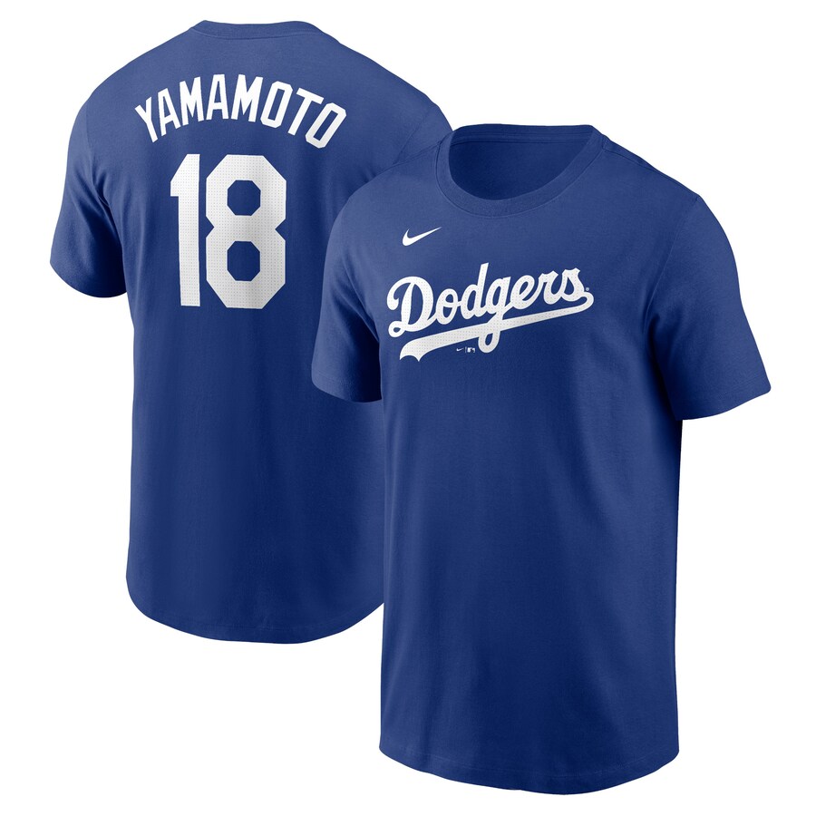 Men's Los Angeles Dodgers Yoshinobu Yamamoto Nike Royal Fuse Name & Number T-Shirt - Puhuasuan
