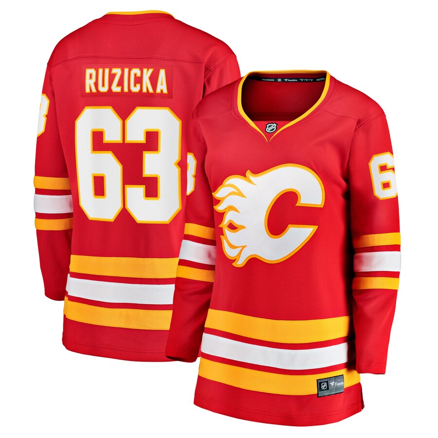 Women's Calgary Flames Adam Ruzicka Fanatics Branded Red Home Breakaway Player Jersey - Puhuasuan
