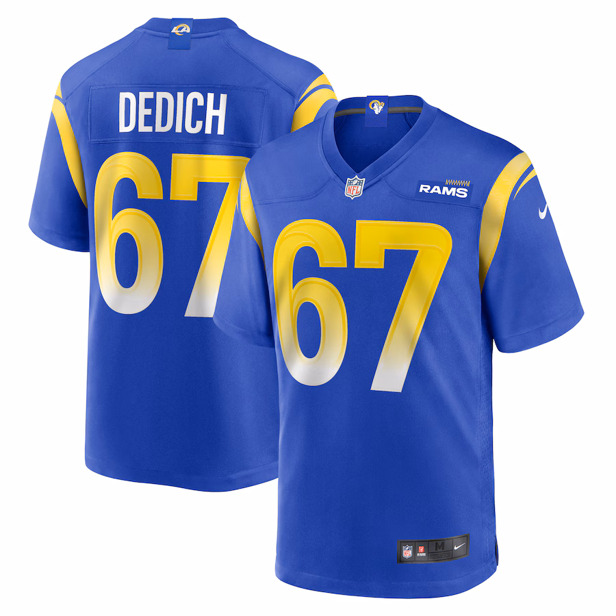 Men's Los Angeles Rams Justin Dedich Nike  Royal Game Jersey - Puhuasuan