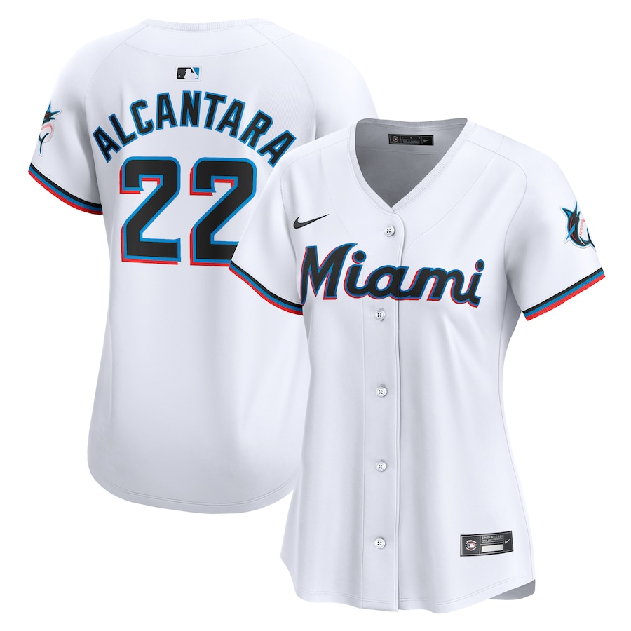 Women's Miami Marlins Sandy Alcantara Nike White Home Limited Player Jersey - Puhuasuan