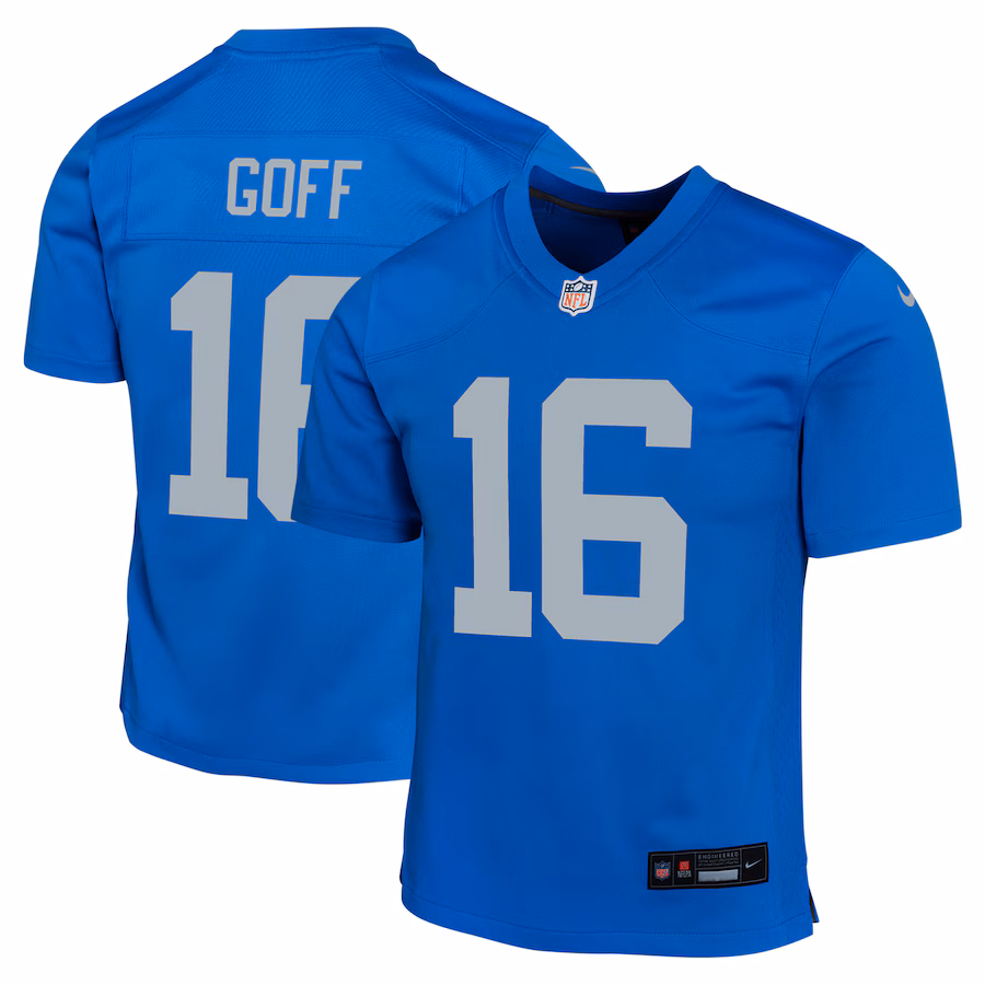 Youth Detroit Lions Jared Goff Nike  Blue Alternate Game Jersey - Puhuasuan