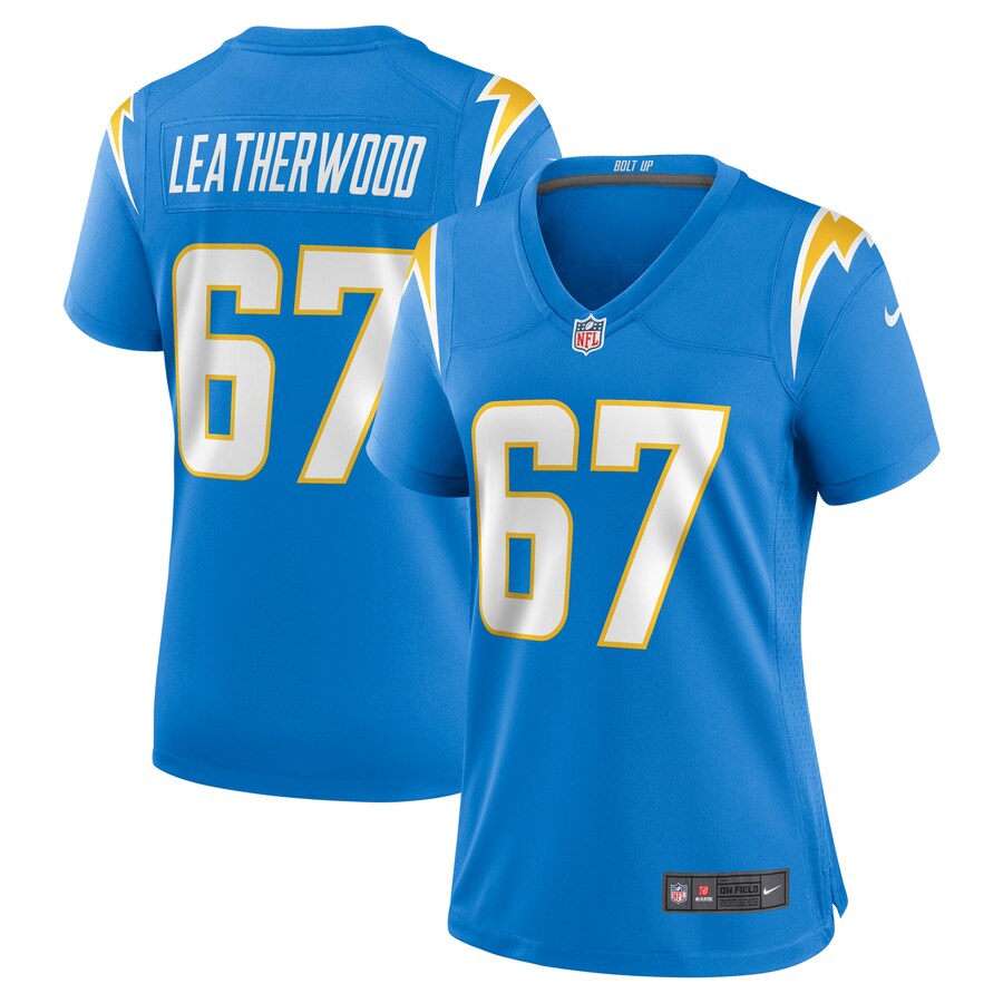 Women's Los Angeles Chargers Alex Leatherwood Nike  Powder Blue Team Game Jersey - Puhuasuan