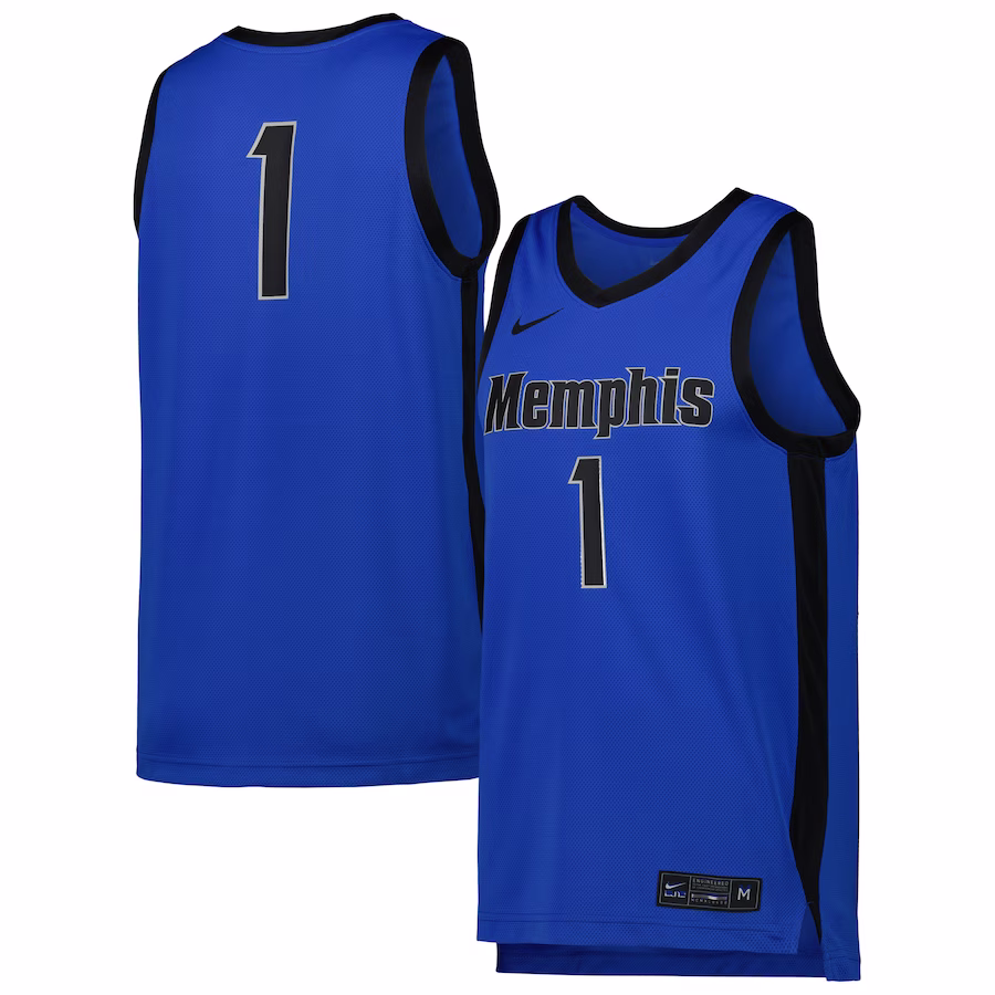 #1 Memphis Tigers Nike Replica Basketball Jersey - Blue - Puhuasuan