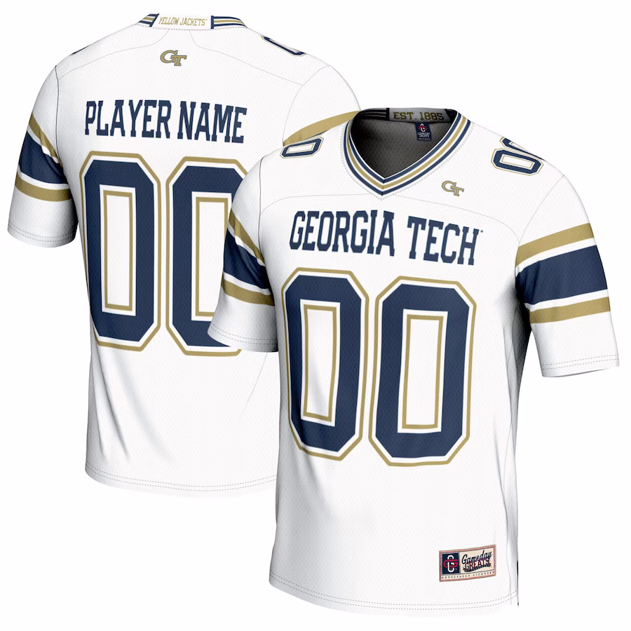 Georgia Tech Yellow Jackets GameDay Greats Youth NIL Pick-A-Player Football Jersey - White - Puhuasuan