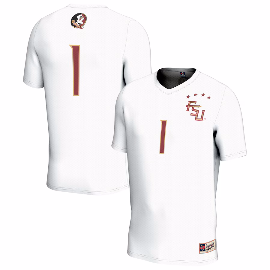 Youth GameDay Greats #1 White Florida State Seminoles Lightweight Collegiate Soccer Fashion Jersey - Puhuasuan