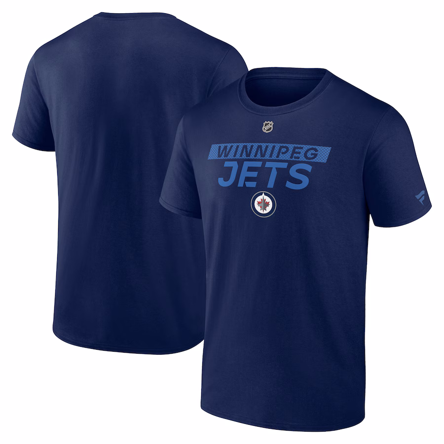 Men's Winnipeg Jets Fanatics Navy Authentic Pro Core Primary T-Shirt - Puhuasuan