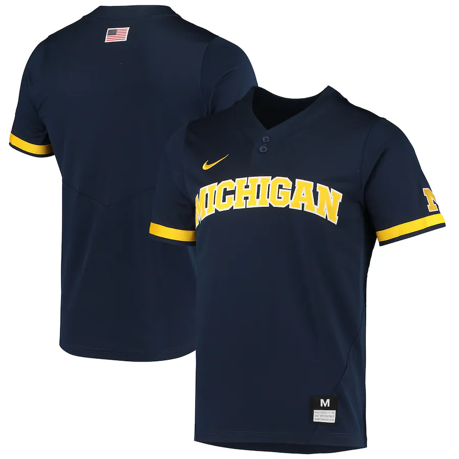 Michigan Wolverines Nike Replica 2-Button Baseball Jersey - Navy - Puhuasuan
