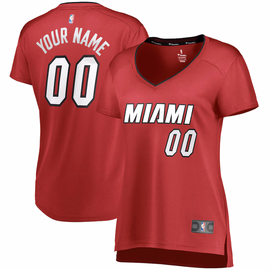 Women's Miami Heat Fanatics Wine Fast Break Replica Custom Jersey - Statement Edition - Puhuasuan