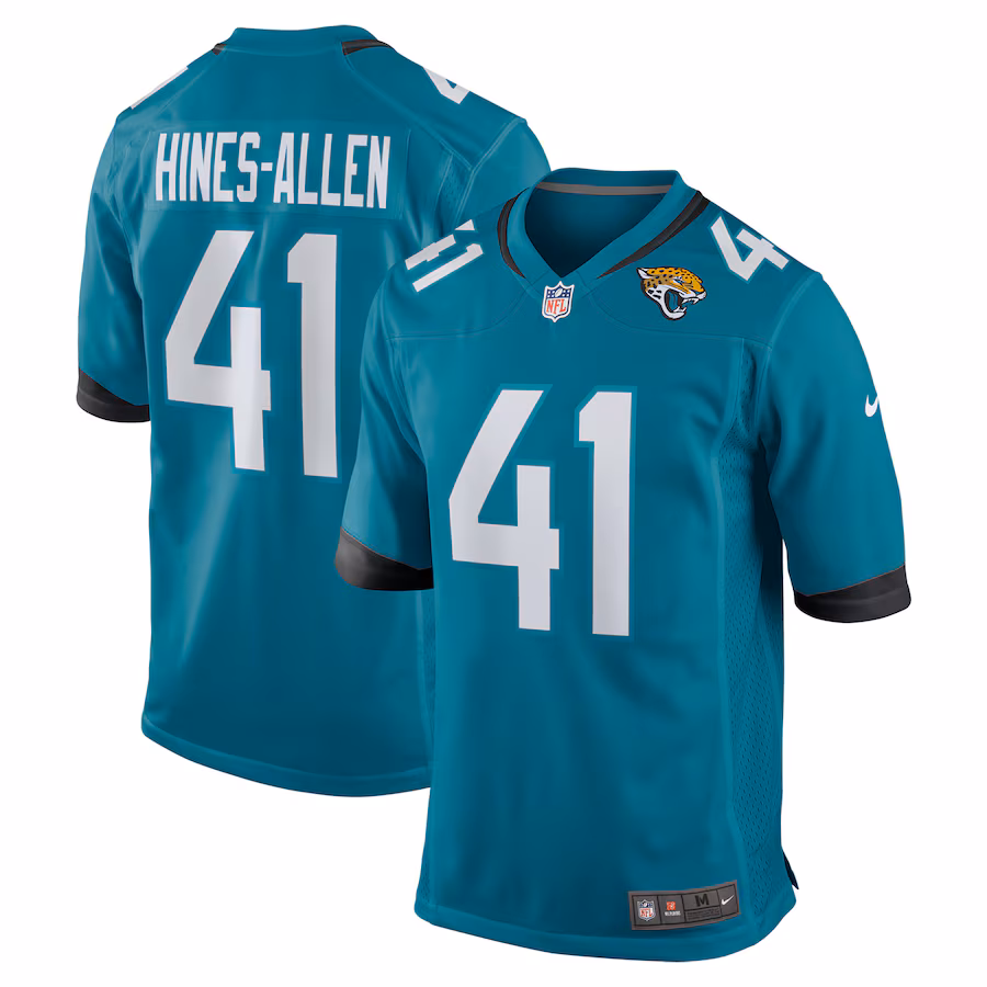 Men's Jacksonville Jaguars Josh Hines-Allen Nike Teal Player Game Jersey - Puhuasuan
