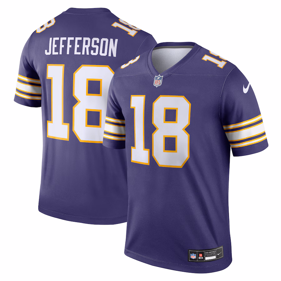 Men's Minnesota Vikings Justin Jefferson Nike Purple Alternate Legend Player Performance Top - Puhuasuan