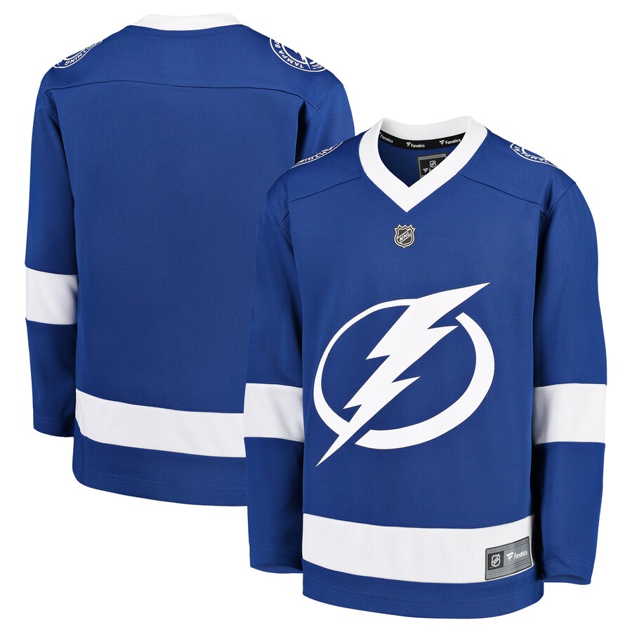 Youth Tampa Bay Lightning Fanatics Branded Blue Home Replica Blank Jersey - Puhuasuan