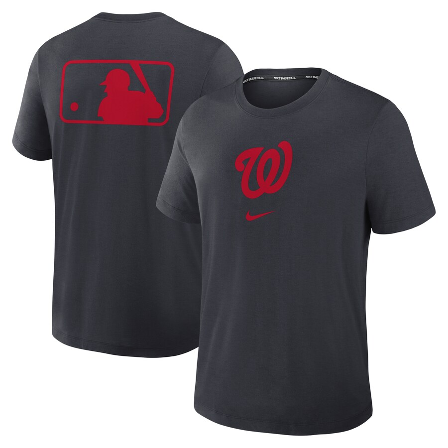 Men's Washington Nationals Nike Navy Authentic Collection Early Work Tri-Blend Performance T-Shirt - Puhuasuan