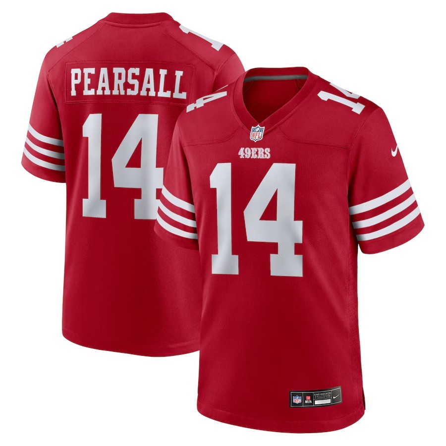Men's San Francisco 49ers Ricky Pearsall Nike Scarlet Player Game Jersey - Puhuasuan