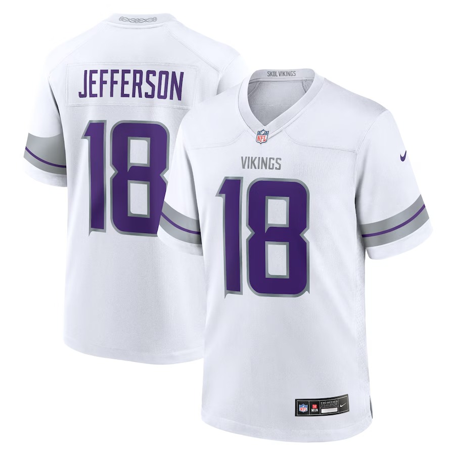 Youth Minnesota Vikings Justin Jefferson Nike White Alternate Game Player Jersey - Puhuasuan