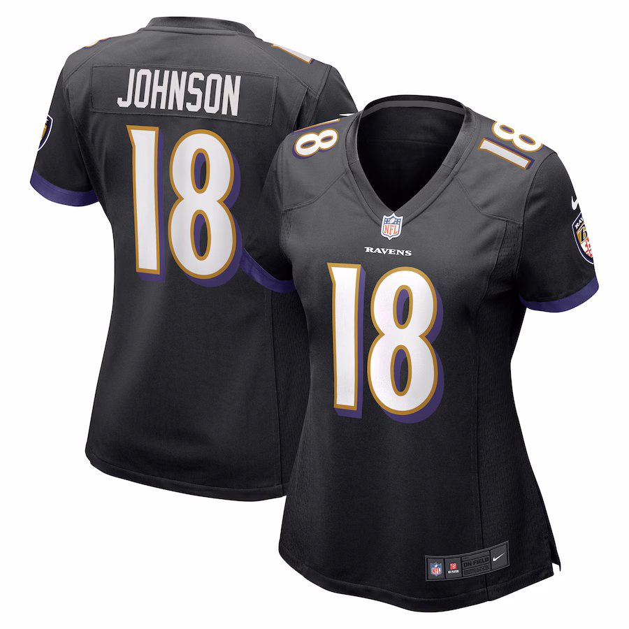 Women's Baltimore Ravens Diontae Johnson Nike Black Alternate Player Game Jersey - Puhuasuan