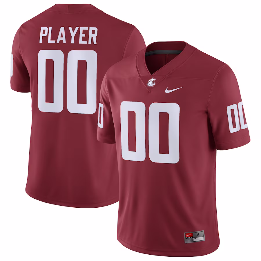 Washington State Cougars Nike Pick-A-Player NIL Replica Football Jersey - Crimson - Puhuasuan