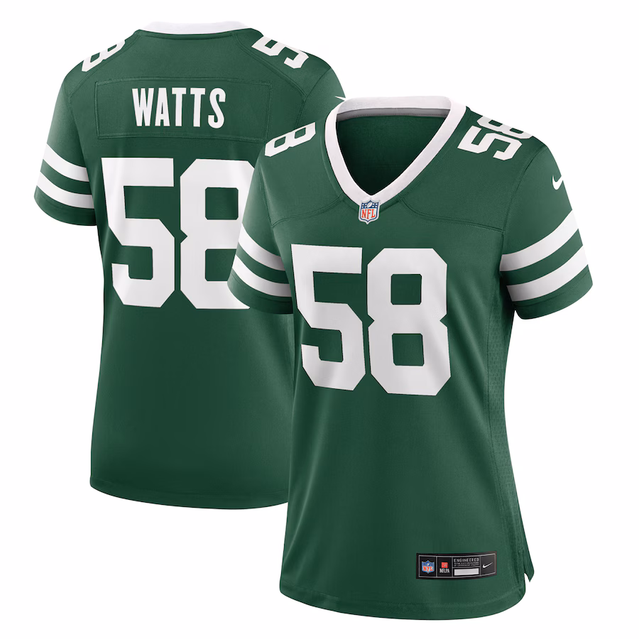 Women's New York Jets Eric Watts Nike Legacy Green Team Game Jersey - Puhuasuan